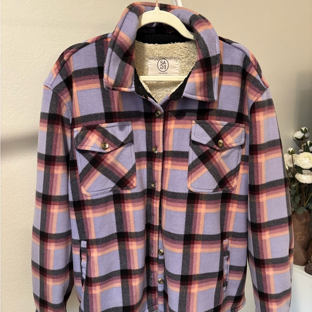 Sage Plaid Jacket in Purple and Pink